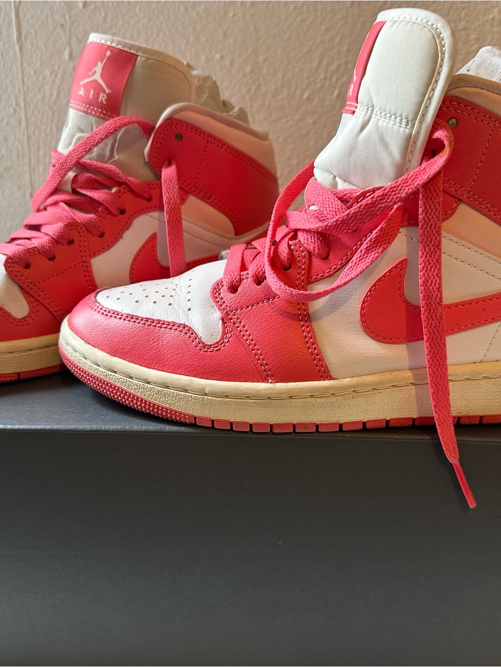 Nike Women's High-Top Sneakers in Hot Pink and White